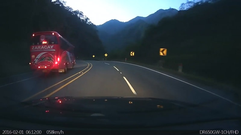 Bus Driving Against Traffic in Ecuador