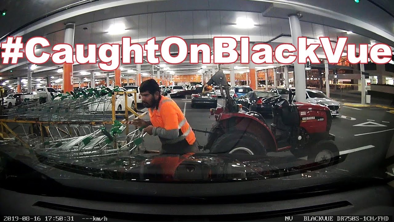 Vehicle Hit By A Shopping Cart #CaughtOnBlackVue