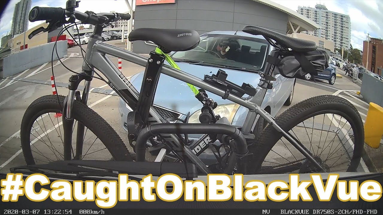 Bike Rack Damaged By A Rear-End Collision #CaughtOnBlackVue