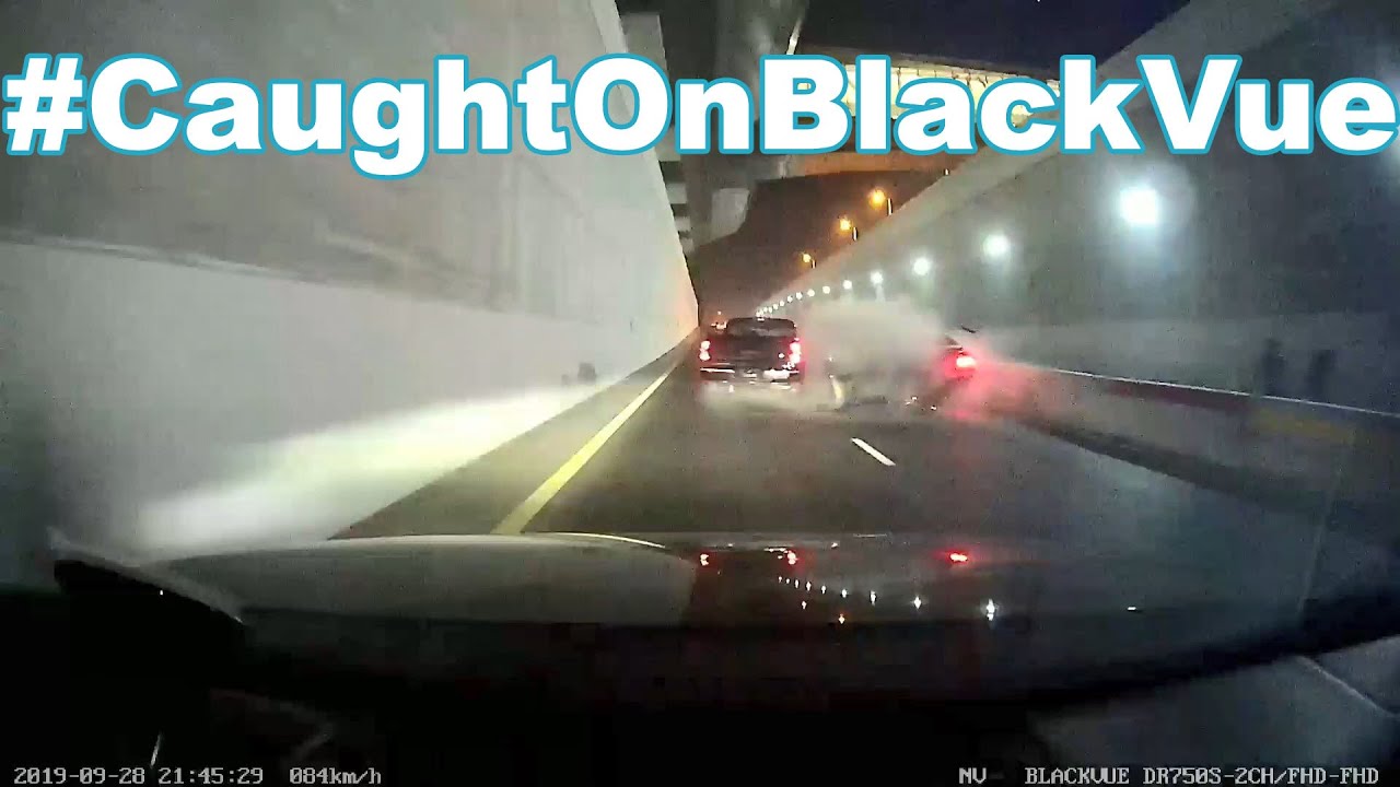 Lucky he was out of his car! Serious crash #CaughtOnBlackVue