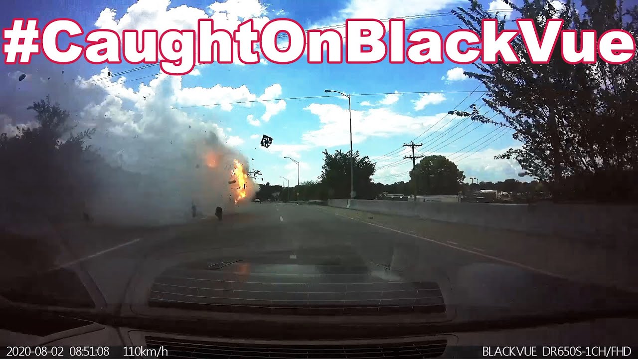 Fiery Highway Roll-over #CaughtOnBlackVue