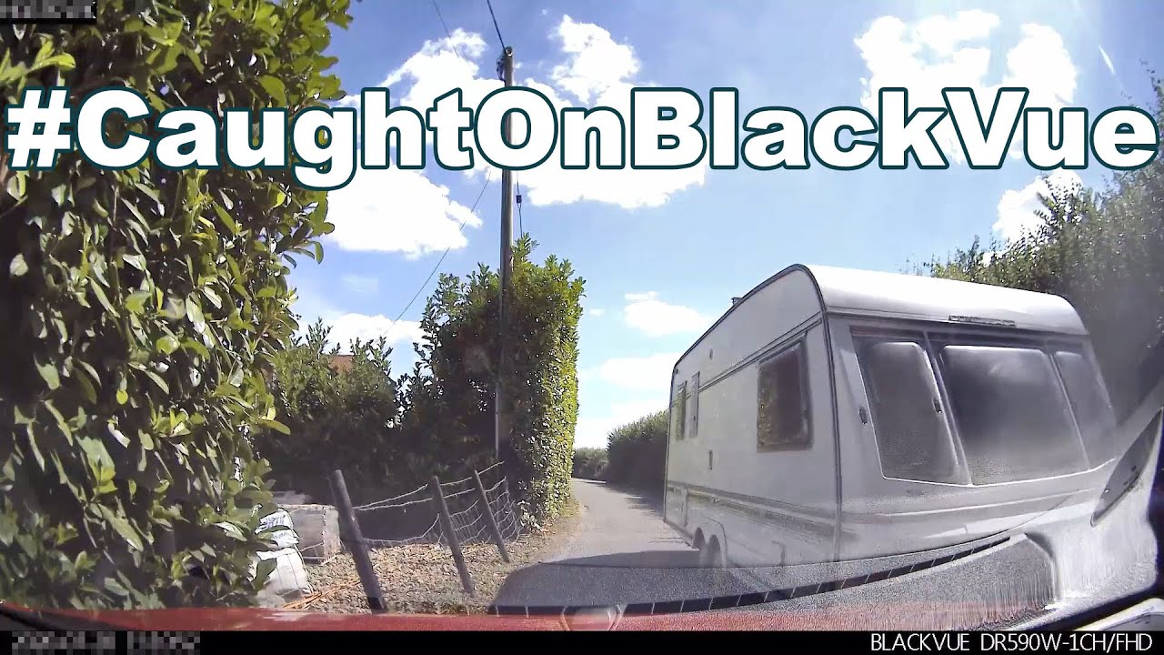 Stationary Car Hit By A Caravan #CaughtOnBlackVue