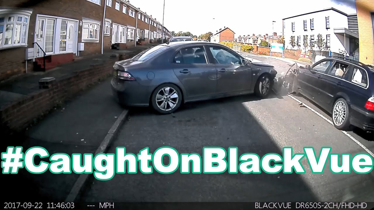 Head On Collision After Pulling Out Of Parking Spot #CaughtOnBlackVue