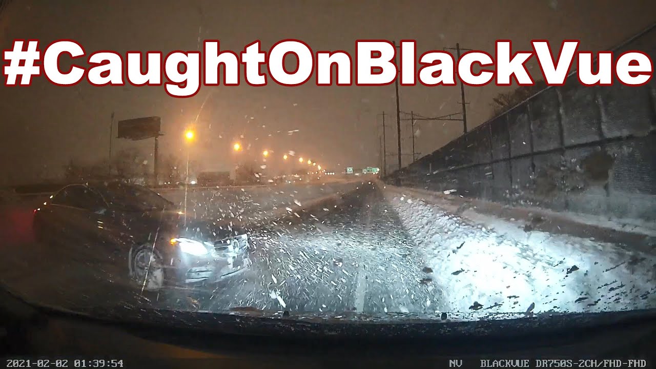 Driving In Snow Ends Badly #CaughtOnBlackVue