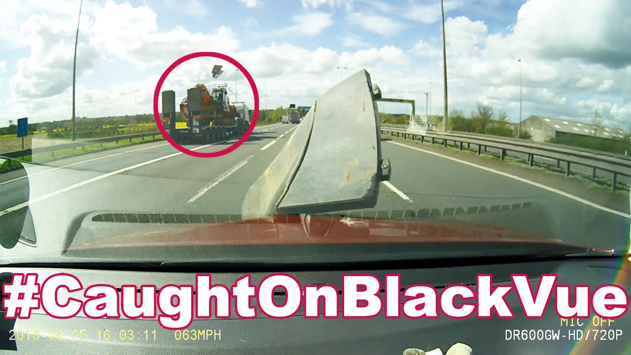 Cargo Flies Off Truck, Damages Car On A Highway #CaughtOnBlackVue