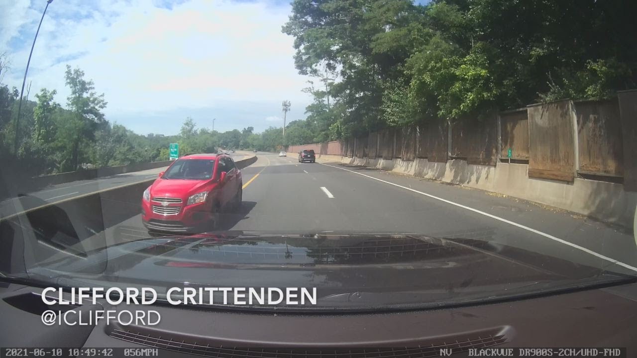 BlackVue Dashcam Captures Car Speeding Wrong Way On Interstate