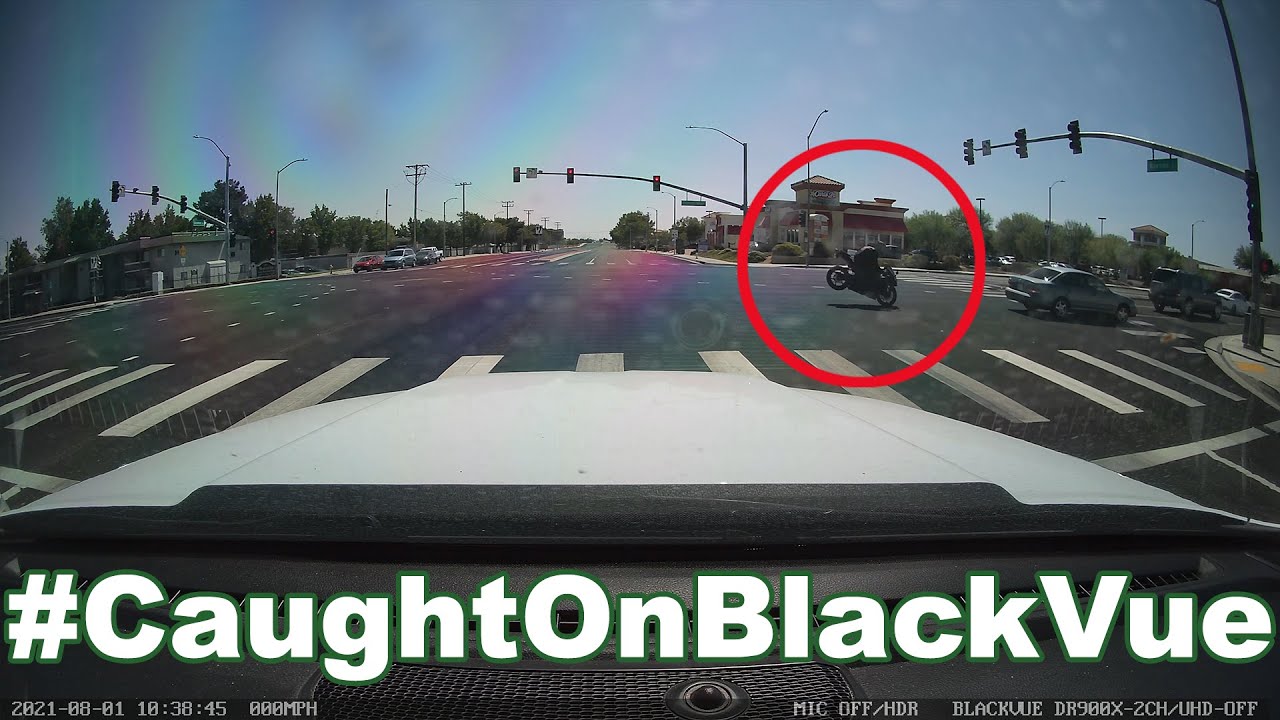 Motorbike SOMERSAULTS on an Intersection #CaughtOnBlackVue