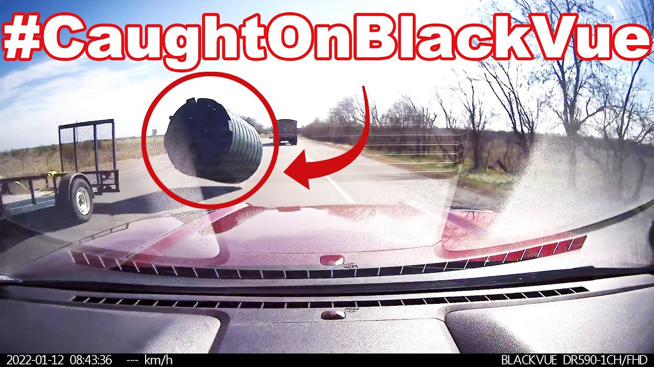 Unsecured Water Tank Totals A Mustang 😱 #CaughtOnBlackVue