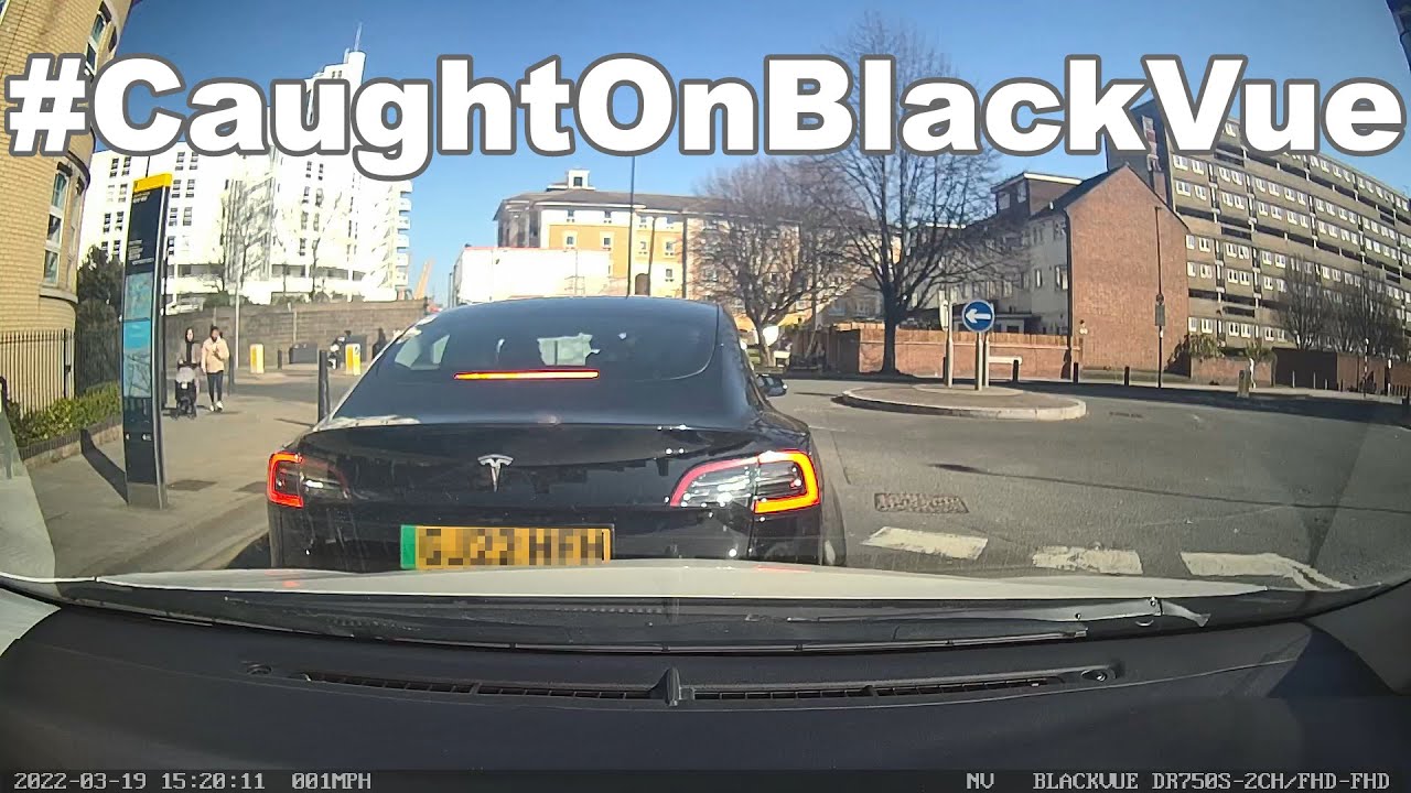 Tesla’s Reverse Maneuver Ends In A Crash #CaughtOnBlackVue