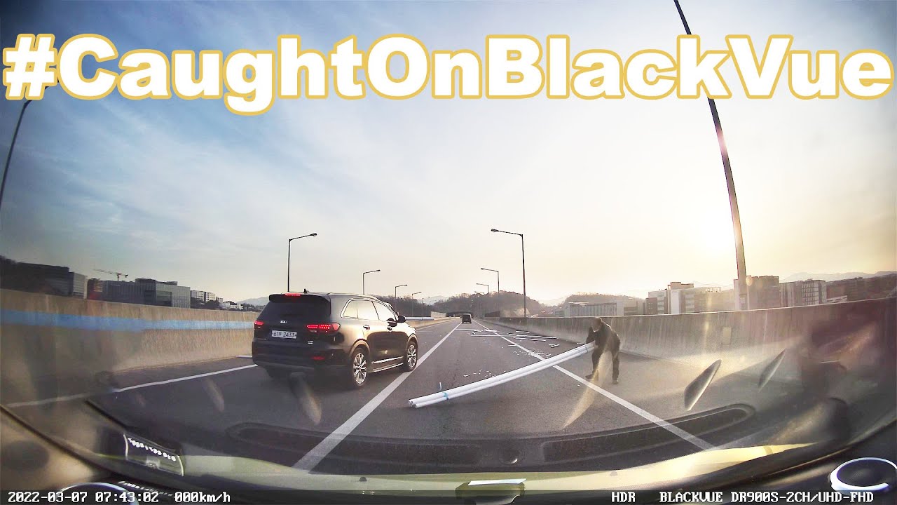 Truck Loses Its Load on a Highway! #CaughtOnBlackVue