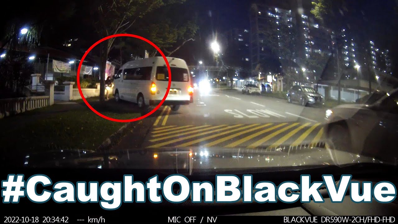 Van Almost Hits A Pedestrian After Driving Into A Curb #CaughtOnBlackVue