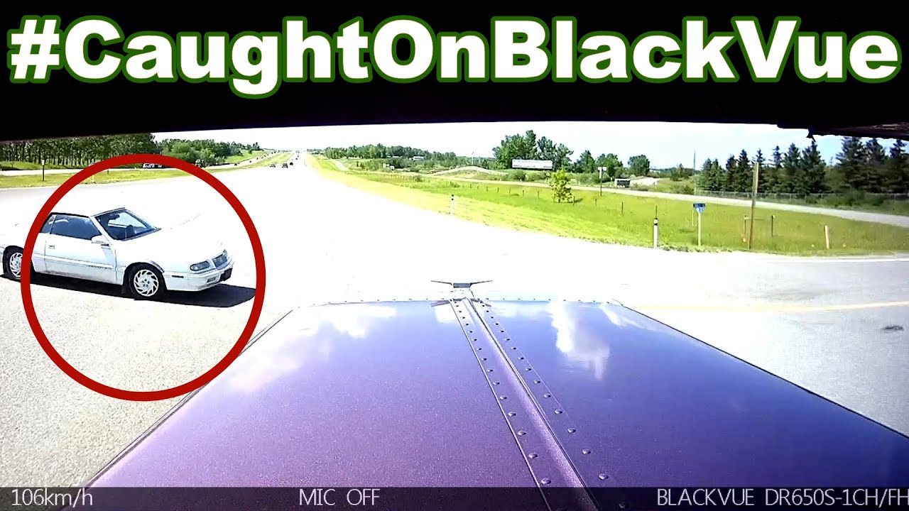 Truck Drives Off Into A Ditch After Intersection Crash #CaughtOnBlackVue