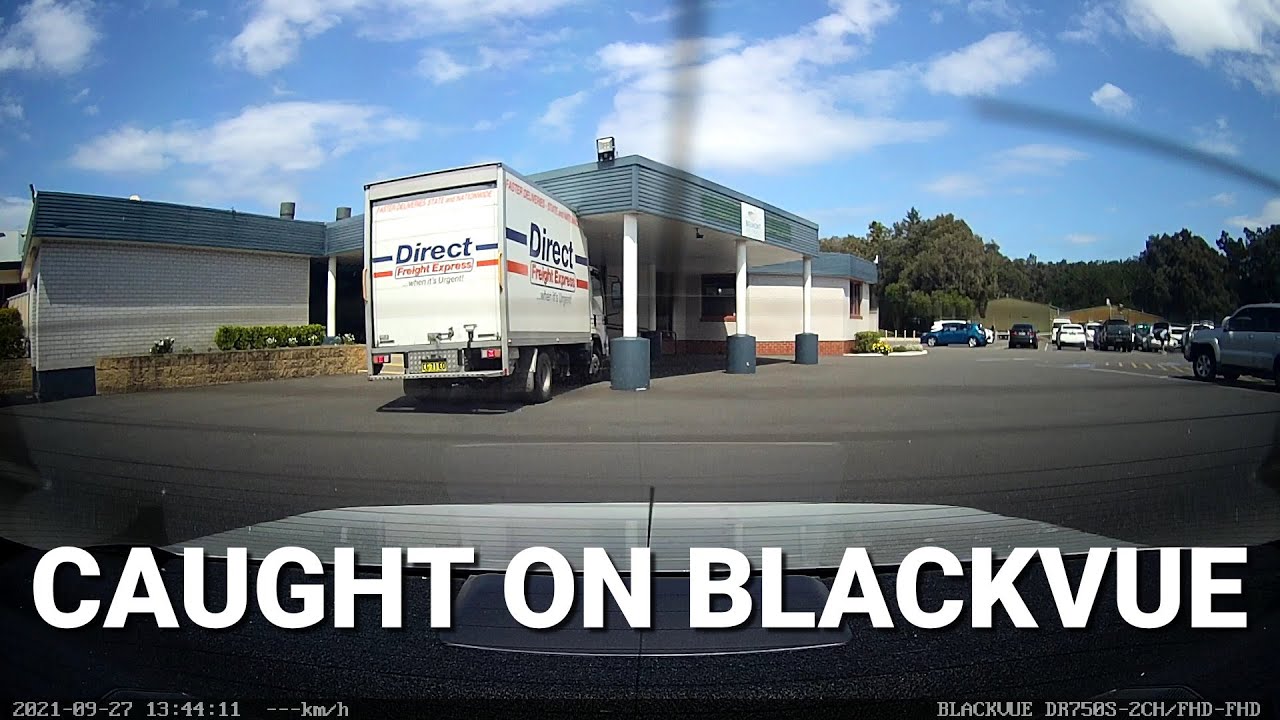 Truck Crashes Into Building, Leaves The Scene #CaughtOnBlackVue
