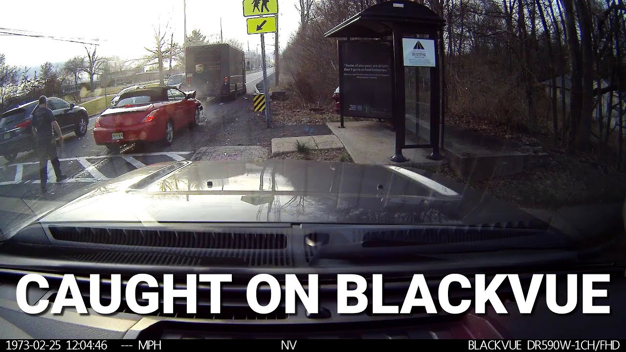 Car Crashes Into A UPS Truck #CaughtOnBlackVue