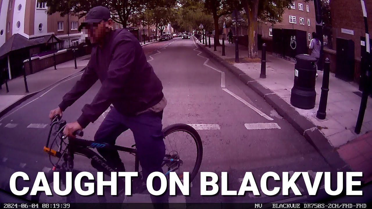 Hit By A Distracted Cyclist #CaughtOnBlackVue