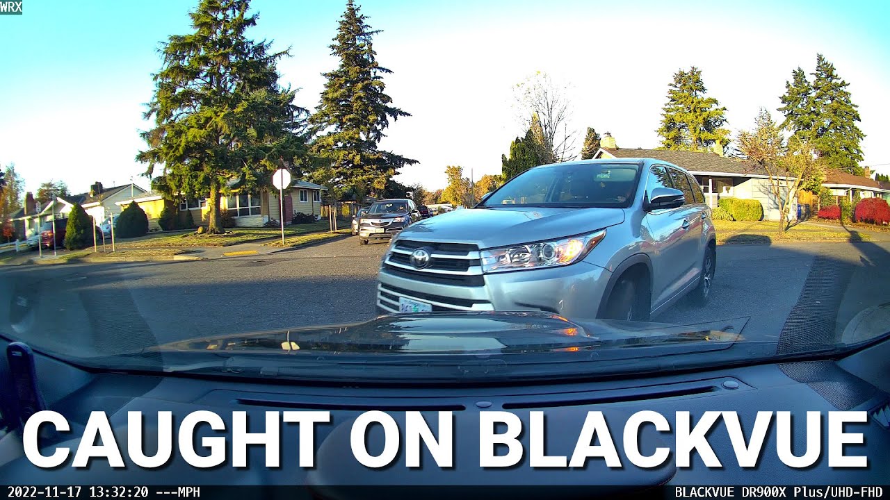 Hit Head On At A Stop Sign #CaughtOnBlackVue
