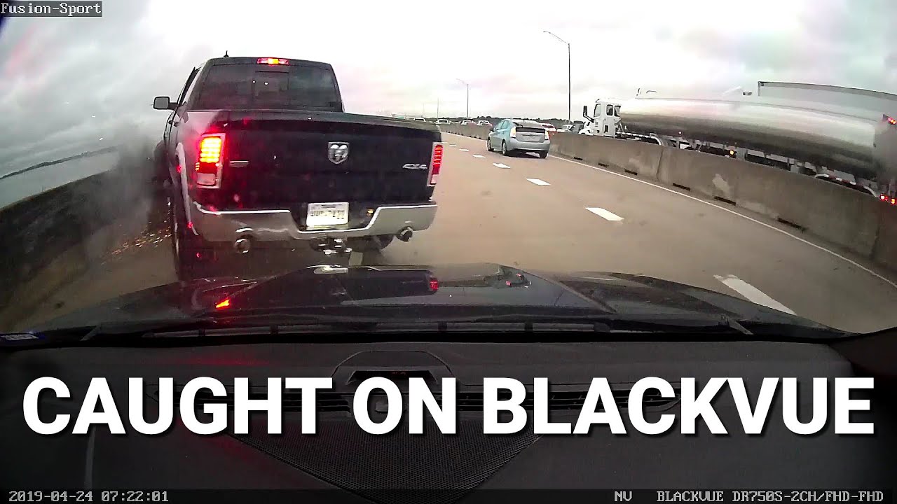 Truck Driver Doesn’t Check Blind Spot, Hits Another Car #CaughtOnBlackVue