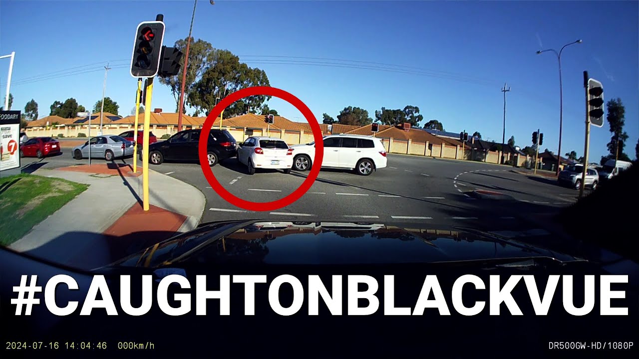 Red Light Runner Collides With Two Cars, Runs Away #CaughtOnBlackVue