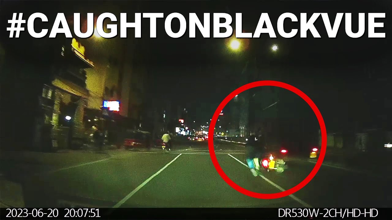 Biker Loses Balance In Front Of A Car #CaughtOnBlackVue