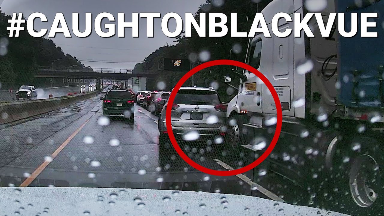 SUV Cuts In, Gets Hit By A Truck #CaughtOnBlackVue